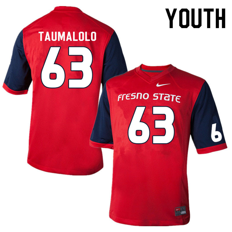 Youth #63 Daniel Taumalolo Fresno State Bulldogs College Football Jerseys Sale-Red